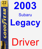 Driver Wiper Blade for 2003 Subaru Legacy - Premium