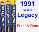 Front & Rear Wiper Blade Pack for 1991 Subaru Legacy - Premium