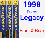 Front & Rear Wiper Blade Pack for 1998 Subaru Legacy - Premium