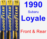 Front & Rear Wiper Blade Pack for 1990 Subaru Loyale - Premium