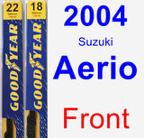 Front Wiper Blade Pack for 2004 Suzuki Aerio - Premium