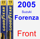 Front Wiper Blade Pack for 2005 Suzuki Forenza - Premium