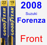 Front Wiper Blade Pack for 2008 Suzuki Forenza - Premium