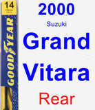 Rear Wiper Blade for 2000 Suzuki Grand Vitara - Premium