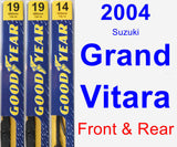 Front & Rear Wiper Blade Pack for 2004 Suzuki Grand Vitara - Premium