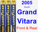 Front & Rear Wiper Blade Pack for 2005 Suzuki Grand Vitara - Premium