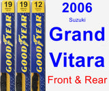 Front & Rear Wiper Blade Pack for 2006 Suzuki Grand Vitara - Premium