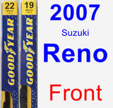 Front Wiper Blade Pack for 2007 Suzuki Reno - Premium