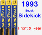 Front & Rear Wiper Blade Pack for 1993 Suzuki Sidekick - Premium