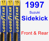 Front & Rear Wiper Blade Pack for 1997 Suzuki Sidekick - Premium