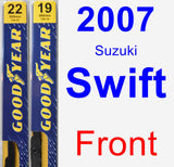 Front Wiper Blade Pack for 2007 Suzuki Swift - Premium