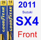 Front Wiper Blade Pack for 2011 Suzuki SX4 - Premium