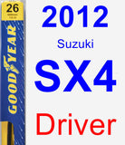 Driver Wiper Blade for 2012 Suzuki SX4 - Premium