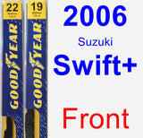 Front Wiper Blade Pack for 2006 Suzuki Swift+ - Premium