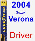 Driver Wiper Blade for 2004 Suzuki Verona - Premium