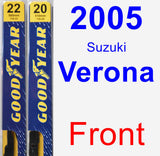 Front Wiper Blade Pack for 2005 Suzuki Verona - Premium