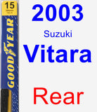 Rear Wiper Blade for 2003 Suzuki Vitara - Premium