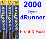 Front & Rear Wiper Blade Pack for 2000 Toyota 4Runner - Premium