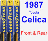 Front & Rear Wiper Blade Pack for 1987 Toyota Celica - Premium