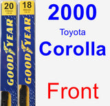 Front Wiper Blade Pack for 2000 Toyota Corolla - Premium