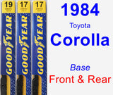 Front & Rear Wiper Blade Pack for 1984 Toyota Corolla - Premium