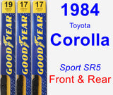 Front & Rear Wiper Blade Pack for 1984 Toyota Corolla - Premium