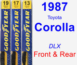 Front & Rear Wiper Blade Pack for 1987 Toyota Corolla - Premium