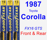 Front & Rear Wiper Blade Pack for 1987 Toyota Corolla - Premium