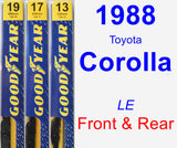 Front & Rear Wiper Blade Pack for 1988 Toyota Corolla - Premium