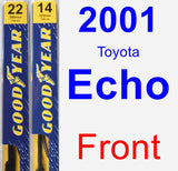 Front Wiper Blade Pack for 2001 Toyota Echo - Premium