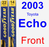 Front Wiper Blade Pack for 2003 Toyota Echo - Premium