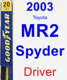 Driver Wiper Blade for 2003 Toyota MR2 Spyder - Premium