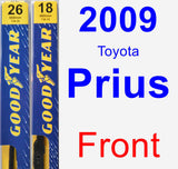 Front Wiper Blade Pack for 2009 Toyota Prius - Premium