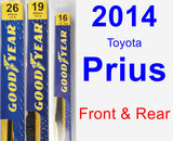 Front & Rear Wiper Blade Pack for 2014 Toyota Prius - Premium