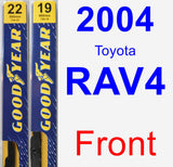 Front Wiper Blade Pack for 2004 Toyota RAV4 - Premium