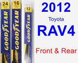 Front & Rear Wiper Blade Pack for 2012 Toyota RAV4 - Premium