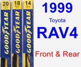 Front & Rear Wiper Blade Pack for 1999 Toyota RAV4 - Premium