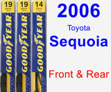 Front & Rear Wiper Blade Pack for 2006 Toyota Sequoia - Premium