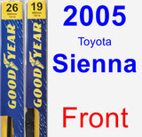 Front Wiper Blade Pack for 2005 Toyota Sienna - Premium