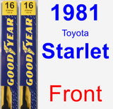 Front Wiper Blade Pack for 1981 Toyota Starlet - Premium