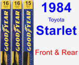 Front & Rear Wiper Blade Pack for 1984 Toyota Starlet - Premium