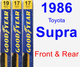 Front & Rear Wiper Blade Pack for 1986 Toyota Supra - Premium