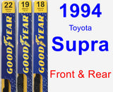 Front & Rear Wiper Blade Pack for 1994 Toyota Supra - Premium