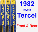 Front & Rear Wiper Blade Pack for 1982 Toyota Tercel - Premium