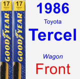 Front Wiper Blade Pack for 1986 Toyota Tercel - Premium