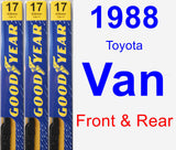 Front & Rear Wiper Blade Pack for 1988 Toyota Van - Premium