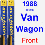 Front Wiper Blade Pack for 1988 Toyota Van Wagon - Premium