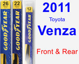 Front & Rear Wiper Blade Pack for 2011 Toyota Venza - Premium