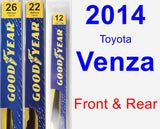 Front & Rear Wiper Blade Pack for 2014 Toyota Venza - Premium