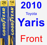 Front Wiper Blade Pack for 2010 Toyota Yaris - Premium